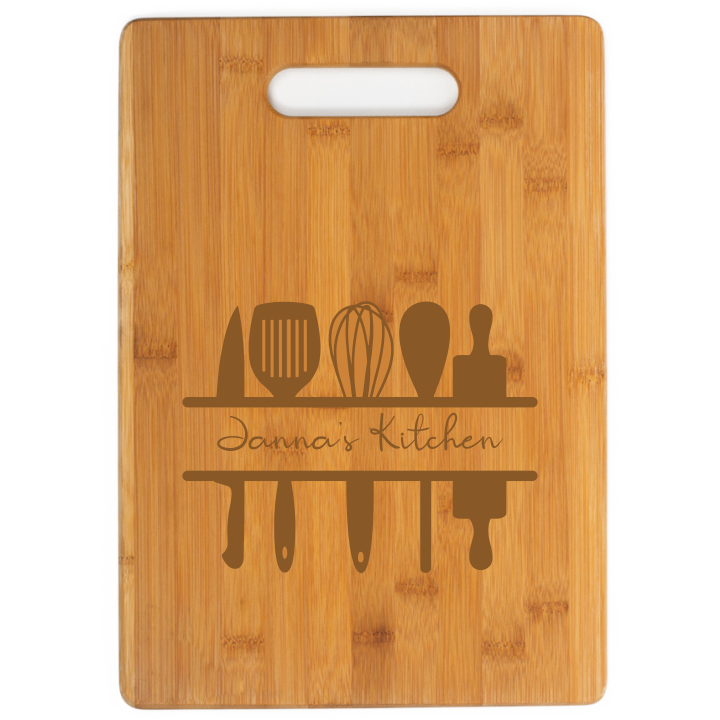 Bamboo Cutting Board with Handle Cutout, Small - CM417A - IdeaStage  Promotional Products